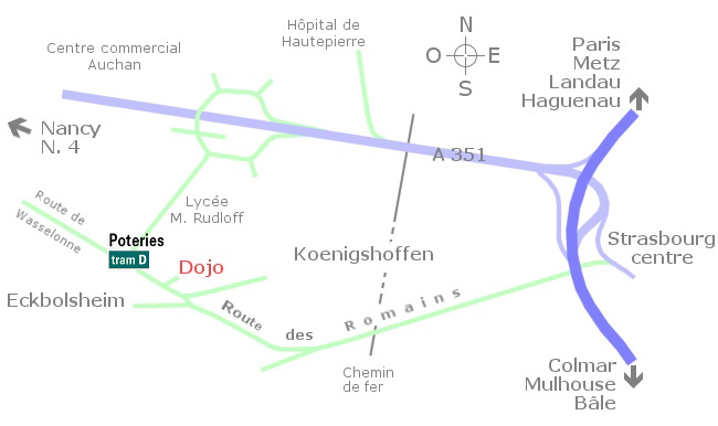 Le plan d'accès au Dojo